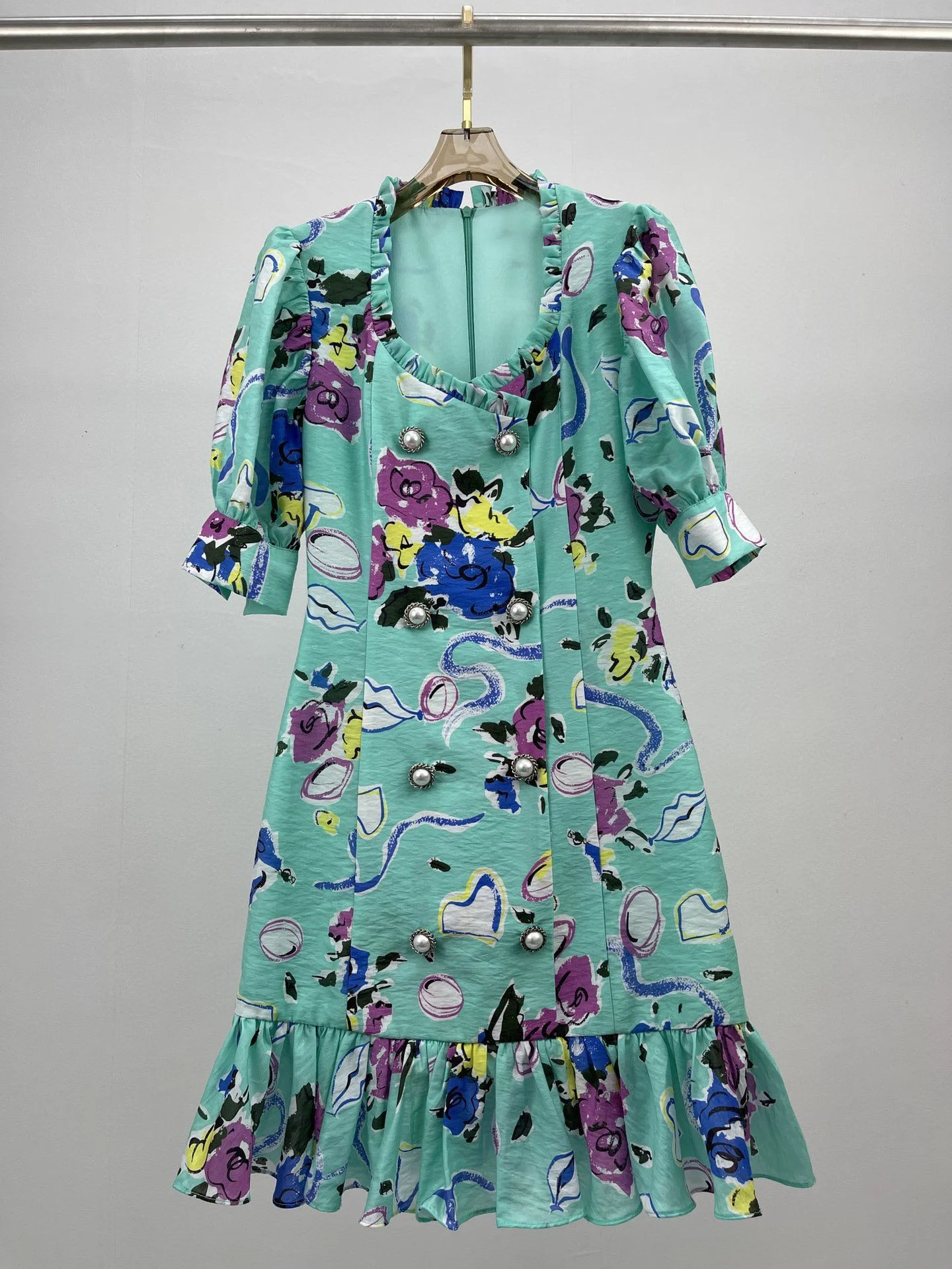 High 2021SS Summer Quality Women Flower Prints Short Sleeve Fashion Dress For Ladies Ddxgz2 6.06
High 2021SS Summer Quality Women Flower Prints Short Sleeve Fashion Dress For Ladies Ddxgz2 6.06