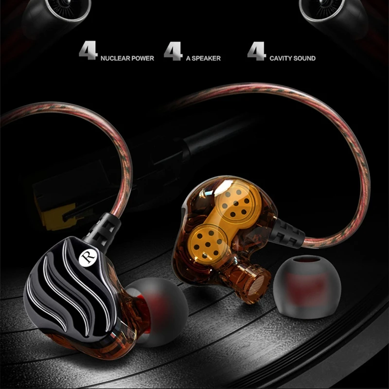 QKZ KD4 наушники-сабвуфер мобильный телефон музыка MP3 двухкомпонентные сабвуферные