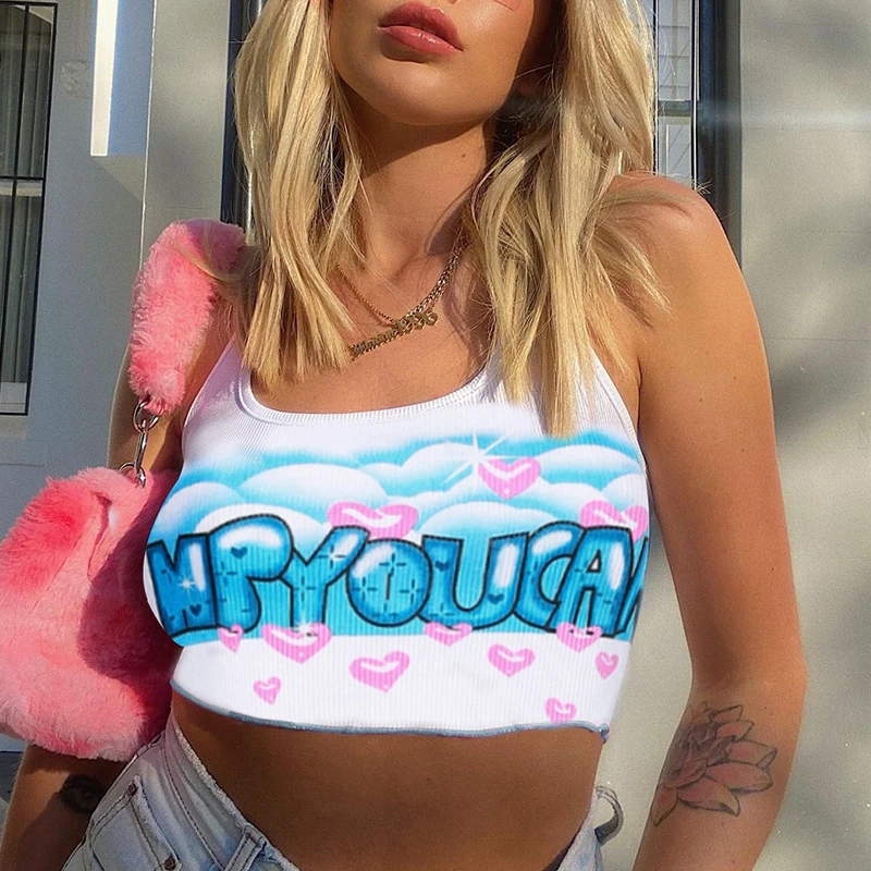 Kawaii Letter Print Y2K Summer Sweet Heart Tank Top With Thin Strap Backless 2021New Cute Sleeveless White Crop Cami Streetwear
Kawaii Letter Print Y2K Summer Sweet Heart Tank Top With Thin Strap Backless 2021New Cute Sleeveless White Crop Cami Streetwear