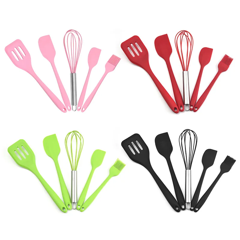 Silica gel kitchenware 5 pieces silica gel scraper silica gel oil brush egg beater baking tool scraper set kitchen utensils
Silica gel kitchenware 5 pieces silica gel scraper silica gel oil brush egg beater baking tool scraper set kitchen utensils