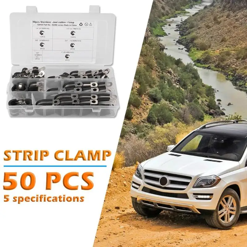 50pcs Stainless Steel Rubber Lined P Clips Waterproof Pipe Hose Clamps 5 Sizes Multi-purpose Operation Easy to Bend
50pcs Stainless Steel Rubber Lined P Clips Waterproof Pipe Hose Clamps 5 Sizes Multi-purpose Operation Easy to Bend
