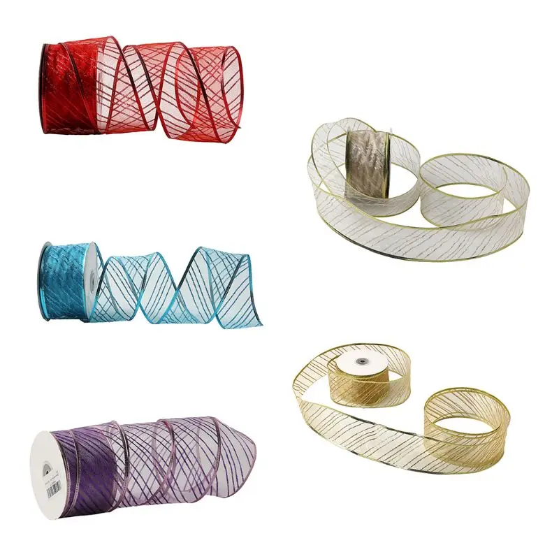 2022 New 50 Yards/roll Glitter Sheer Wired Organza Christmas Ribbon Webbing for Wedding Party Decoration DIY Craft Packing Gift
2022 New 50 Yards/roll Glitter Sheer Wired Organza Christmas Ribbon Webbing for Wedding Party Decoration DIY Craft Packing Gift