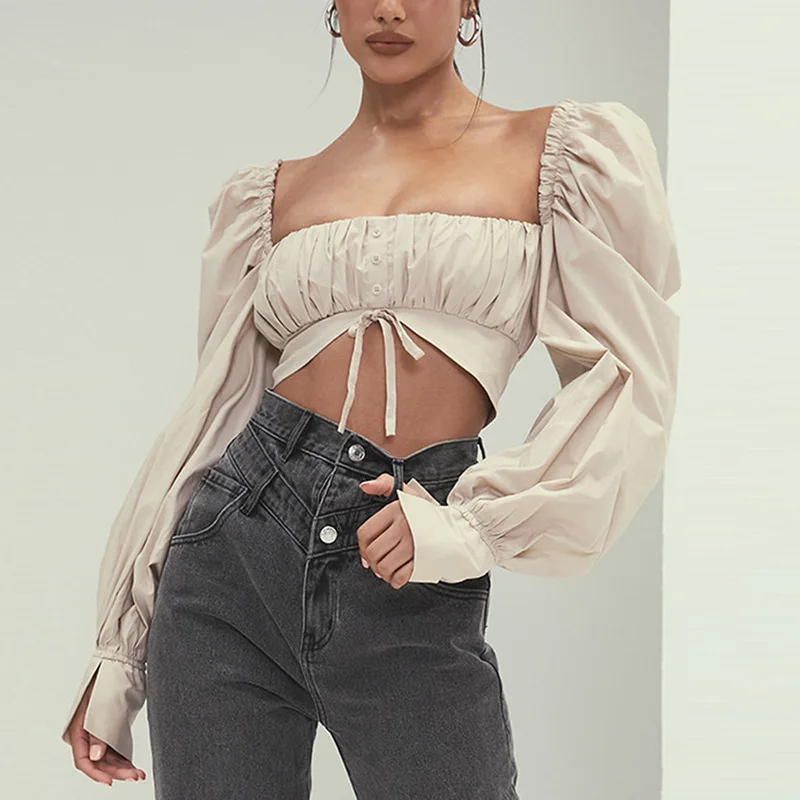 Women Sexy Shirt Blouse Lady Girls Fashion 2021 New Arrivals Long Sleeve Crop Top for Party Club
Women Sexy Shirt Blouse Lady Girls Fashion 2021 New Arrivals Long Sleeve Crop Top for Party Club