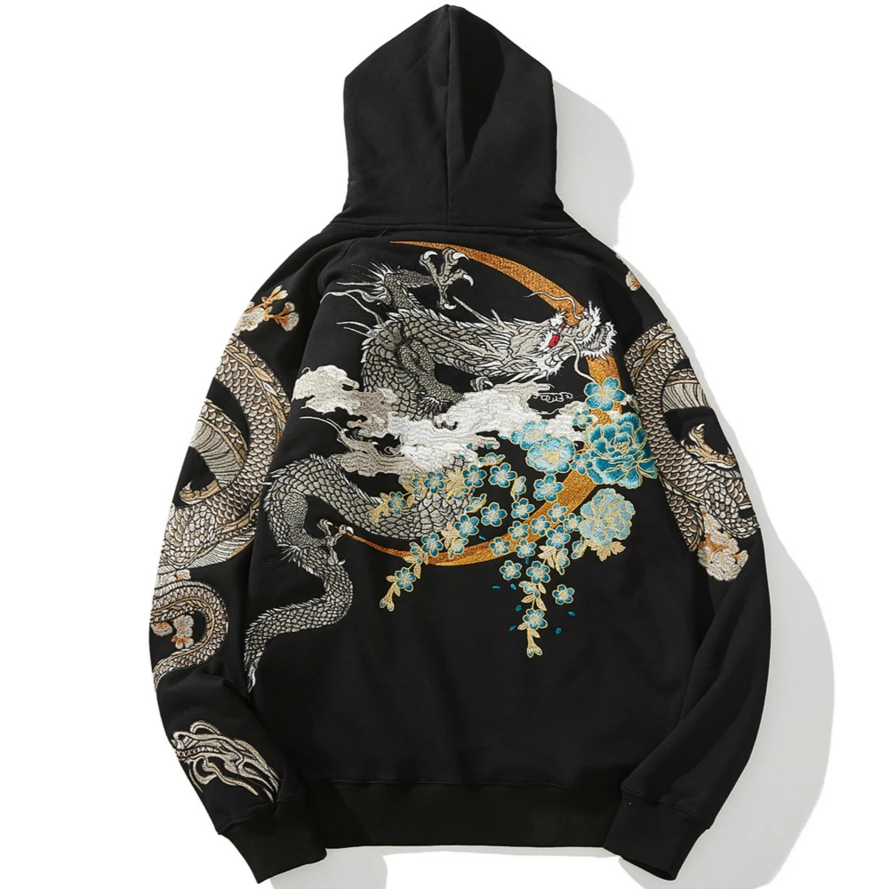 Mens Fashion Streetwear Hoddies Chinese Style Dragons Phoenix Embroidery Male Pullover 2021 New Cotton Fleece Floral Sweatshirt
Mens Fashion Streetwear Hoddies Chinese Style Dragons Phoenix Embroidery Male Pullover 2021 New Cotton Fleece Floral Sweatshirt