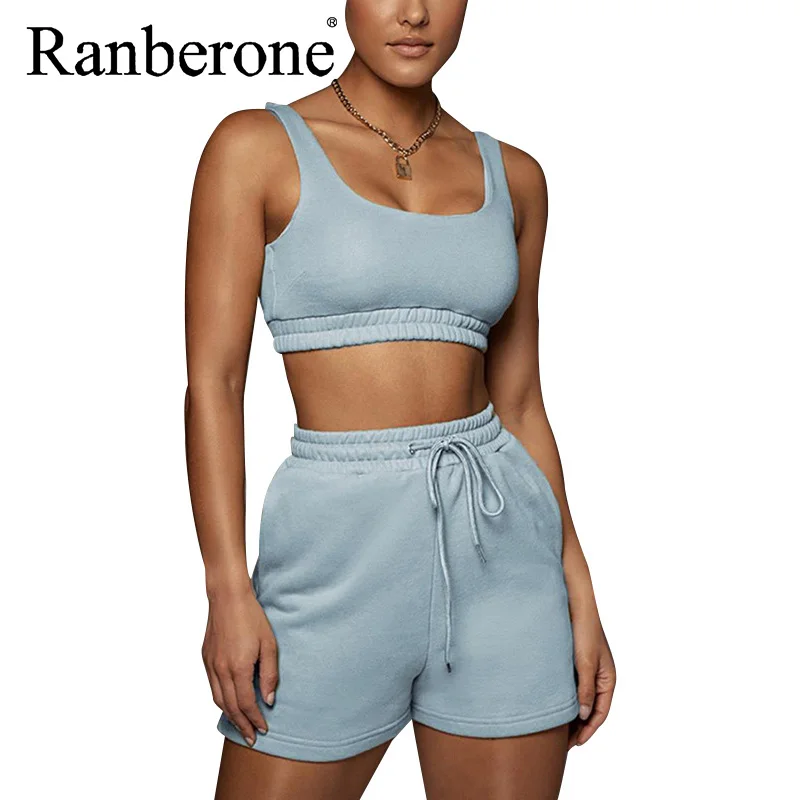 Ranberone Sport Set Women Casual Solid Sportswear Summer Two Piece Set Vest Crop Top Drawstring Shorts Women Gym Clothes 2021
Ranberone Sport Set Women Casual Solid Sportswear Summer Two Piece Set Vest Crop Top Drawstring Shorts Women Gym Clothes 2021