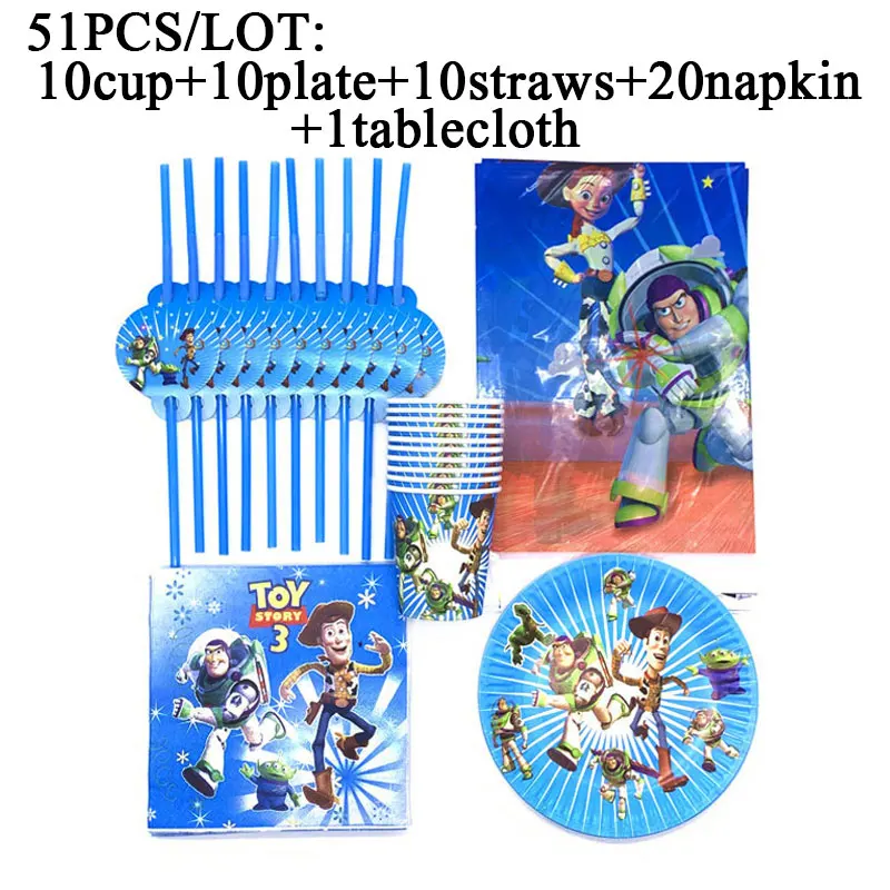 Disney Toy Story Theme Party Supplies Set For Kids Birthday Party Decor Disposable Tableware Set 51PCS Paper Flags Cups Plates
Disney Toy Story Theme Party Supplies Set For Kids Birthday Party Decor Disposable Tableware Set 51PCS Paper Flags Cups Plates