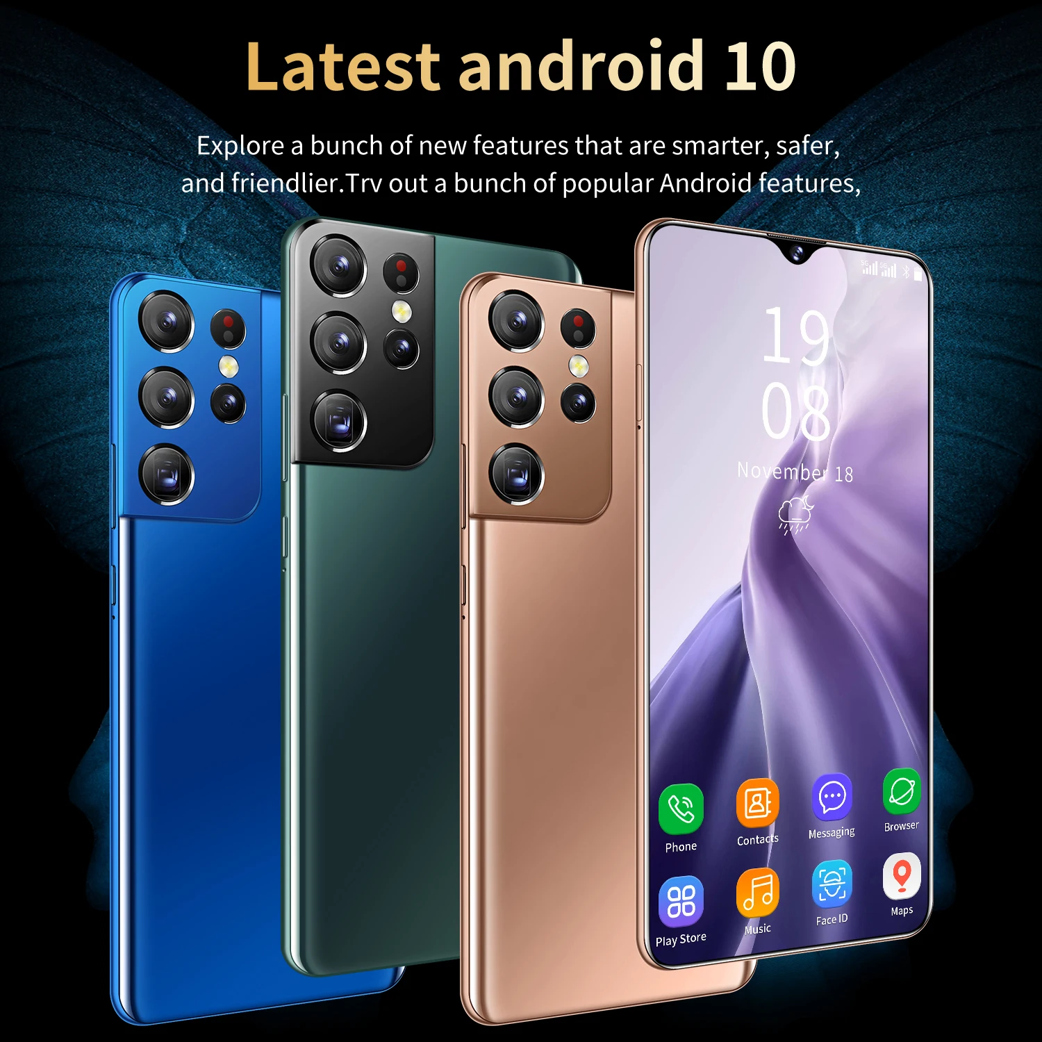 2021 Hot Global Version S21+ultra 6.7 Inch Smartphone 8+256GB 6800mAh Phone 16MP+32MP Dual SIM+Micro SD Face ID 5G LTE Cellphone
2021 Hot Global Version S21+ultra 6.7 Inch Smartphone 8+256GB 6800mAh Phone 16MP+32MP Dual SIM+Micro SD Face ID 5G LTE Cellphone