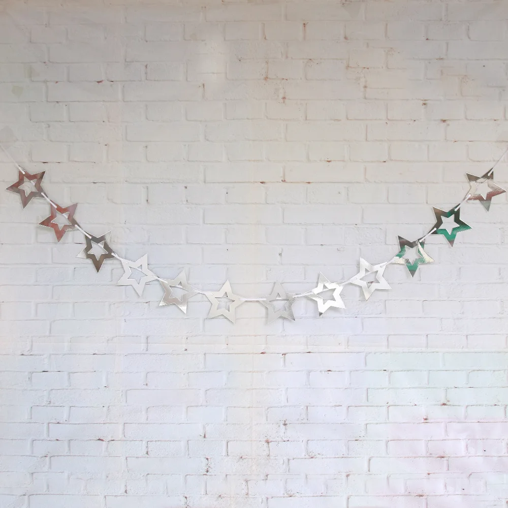 New Hollow Star Bright Gold Silver Paper Garlands Baby Shower Wedding Decorations Kids Room Wall Hanging Birthday Party Supplies 
New Hollow Star Bright Gold Silver Paper Garlands Baby Shower Wedding Decorations Kids Room Wall Hanging Birthday Party Supplies