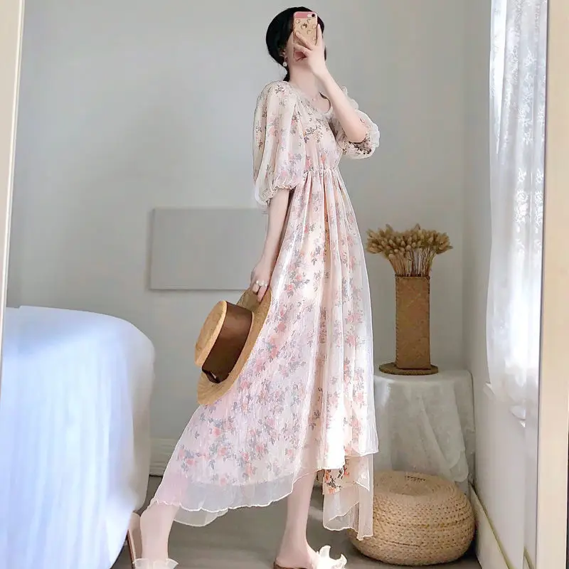 Summer slim dress children's new 2021 super fairy mori irregular Hepburn chiffon floral dress
Summer slim dress children's new 2021 super fairy mori irregular Hepburn chiffon floral dress