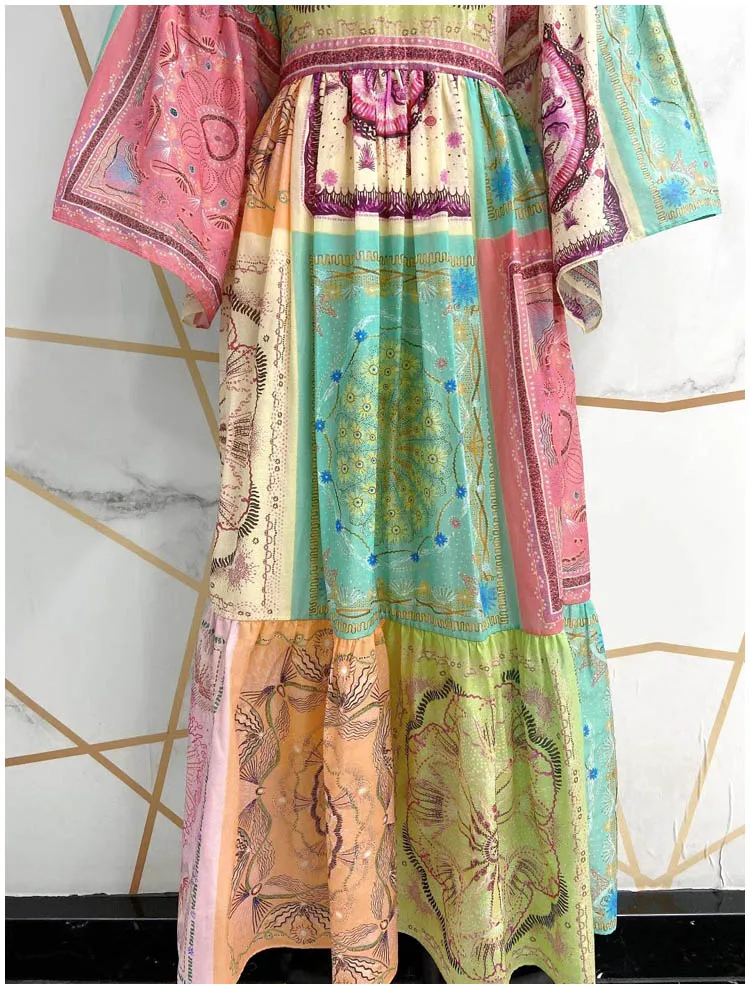 100% Cotton Spring/Summer New Women's Dress Retro Color Printed Trumpet Sleeve Fashion Vacation Mid-length Dress Vestidos
100% Cotton Spring/Summer New Women's Dress Retro Color Printed Trumpet Sleeve Fashion Vacation Mid-length Dress Vestidos