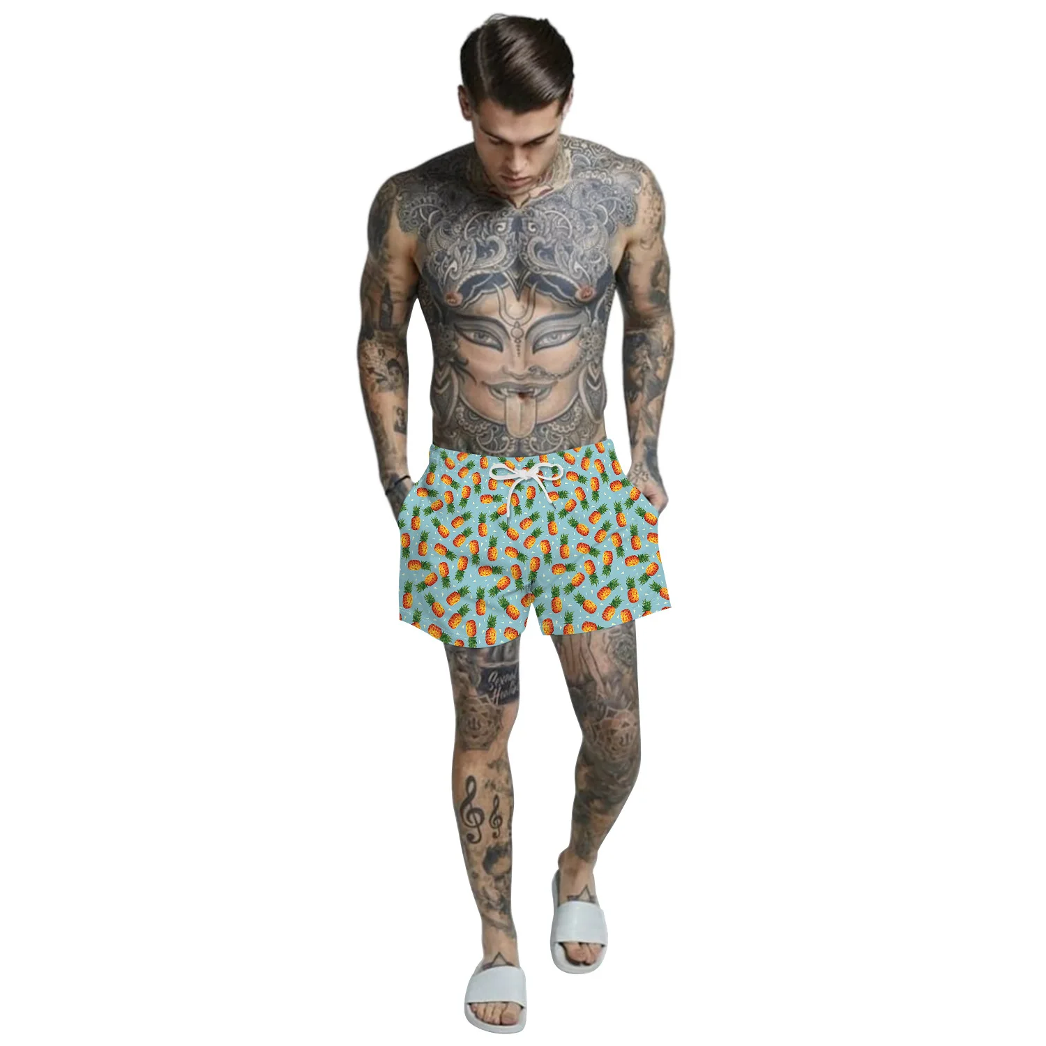 Men's Casual Board Shorts Summer Small Pineapple 3D Digital Printing Vacation Beach Drawstring Shorts Surfing Swim Trunks
Men's Casual Board Shorts Summer Small Pineapple 3D Digital Printing Vacation Beach Drawstring Shorts Surfing Swim Trunks