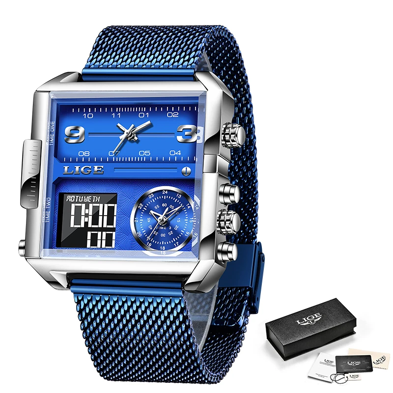 LIGE Luxury Men Quartz Digital Watch Creative Sport Watches Male Waterproof Wristwatch Montre Homme Clock Relogio Masculino+box
LIGE Luxury Men Quartz Digital Watch Creative Sport Watches Male Waterproof Wristwatch Montre Homme Clock Relogio Masculino+box