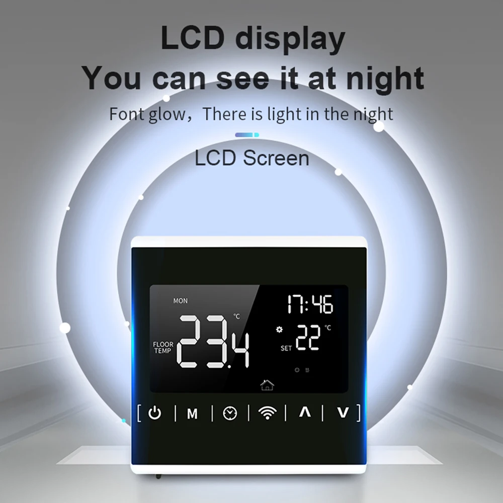 MEIH 85-250V WiFi Smart Thermostat Weekly Programmable Thermostat APP Control Backlight LCD Water Heating Temperature Controller
MEIH 85-250V WiFi Smart Thermostat Weekly Programmable Thermostat APP Control Backlight LCD Water Heating Temperature Controller