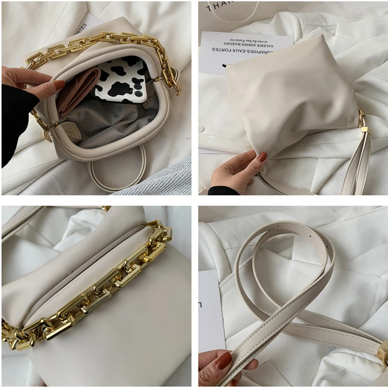 Korean Style Solid Soft PU Leather Shoulder Bags For Women Fashion Acrylic Chain Crossbody Bags High Quality Bucket Bags 2021
Korean Style Solid Soft PU Leather Shoulder Bags For Women Fashion Acrylic Chain Crossbody Bags High Quality Bucket Bags 2021