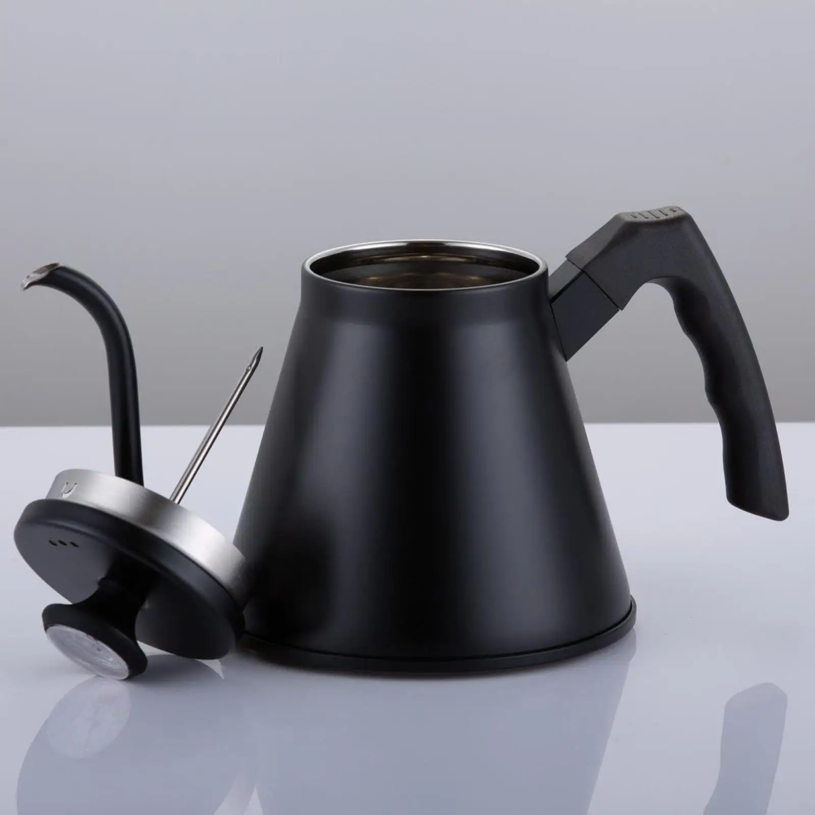 Gooseneck Stovetop Kettle with Thermometer, Pour Over, Triple Layered Base, Black, 1.2L
Gooseneck Stovetop Kettle with Thermometer, Pour Over, Triple Layered Base, Black, 1.2L