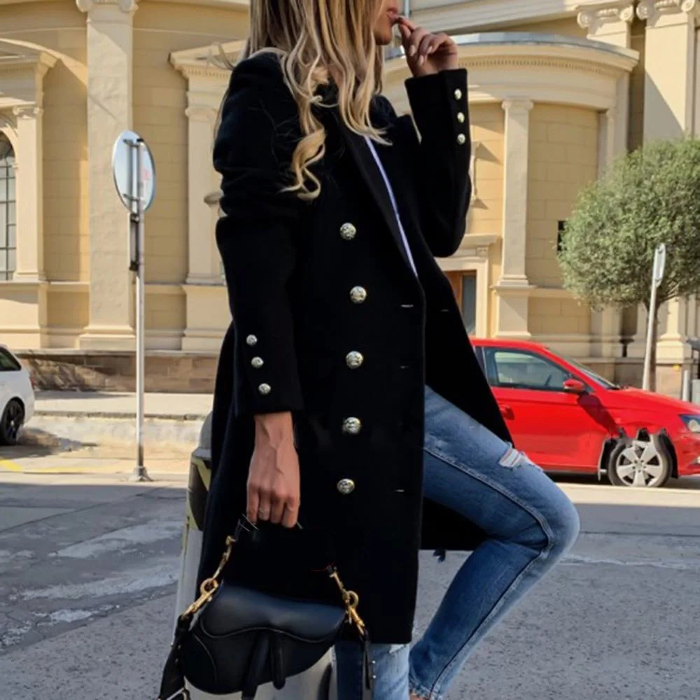 Womens Coats Faux Wool Blends Women Long Coats Collar Double Breasted Vintage Elegant Lady Jackets Winter Outerwear
Womens Coats Faux Wool Blends Women Long Coats Collar Double Breasted Vintage Elegant Lady Jackets Winter Outerwear