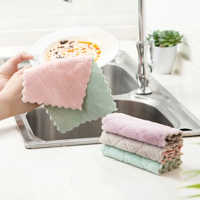 Kitchen Towels Absorbent Thicker Microfiber Wipe Table Kitchen Towel Cleaning Dish Washing Cloth Durable Household Tool
Kitchen Towels Absorbent Thicker Microfiber Wipe Table Kitchen Towel Cleaning Dish Washing Cloth Durable Household Tool