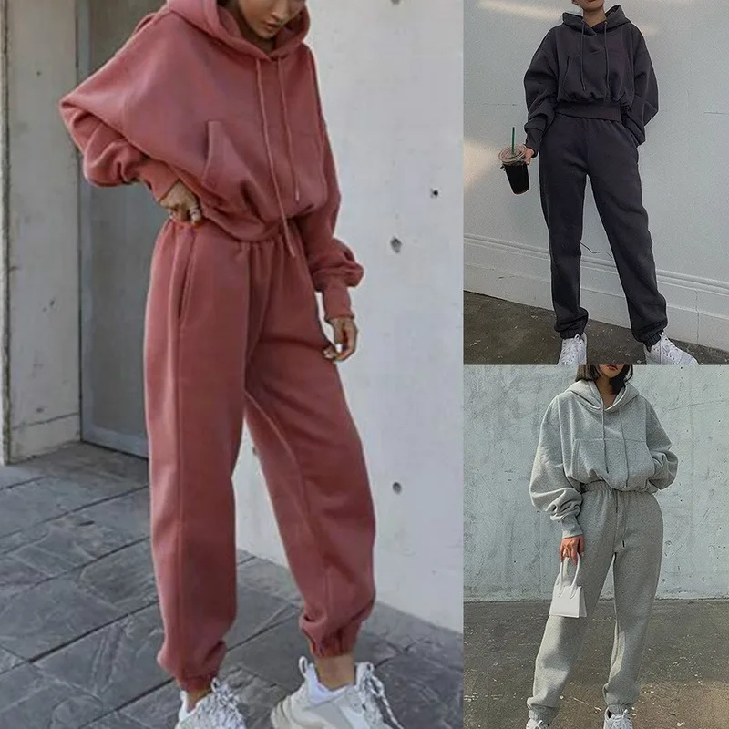 Women Casual Tracksuit Joggers Two Pieces Set Spring Autumn Hooded Sweatshirts Pants Streetwear Outfits Sweatpants Sports Suit
Women Casual Tracksuit Joggers Two Pieces Set Spring Autumn Hooded Sweatshirts Pants Streetwear Outfits Sweatpants Sports Suit