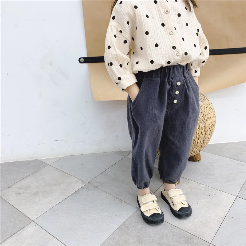 Girls Cotton Linen 3 Buttons Casual Trousers Boys Spring Autumn All-match Pants
Girls Cotton Linen 3 Buttons Casual Trousers Boys Spring Autumn All-match Pants
