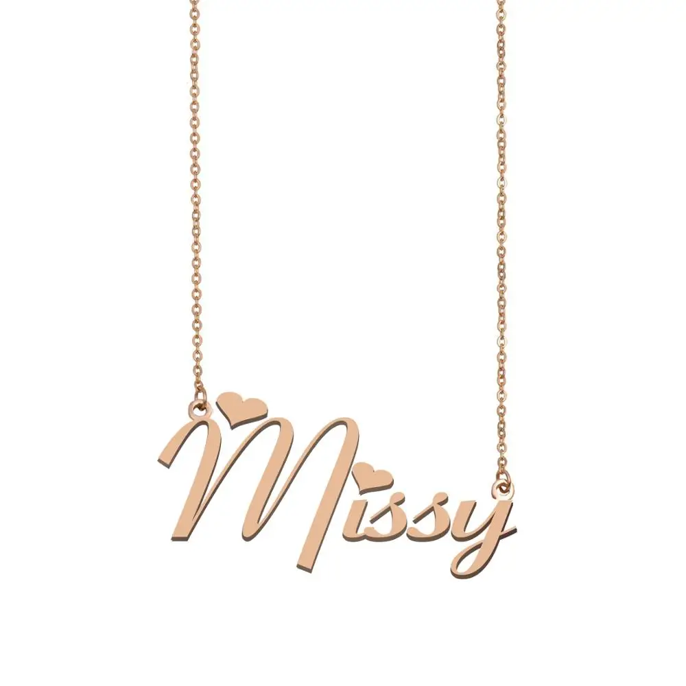 Missy Name Necklace , Custom Name Necklace for Women Girls Best Friends Birthday Wedding Christmas Mother Days Gift
Missy Name Necklace , Custom Name Necklace for Women Girls Best Friends Birthday Wedding Christmas Mother Days Gift