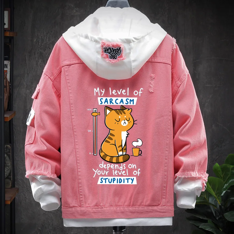 New Tsundere Cat Drinking Tea Couple Clothes Streetwear Funny Korean Cotton Black Denim Jacket Vintage Harajuku Jean Jackets Men
New Tsundere Cat Drinking Tea Couple Clothes Streetwear Funny Korean Cotton Black Denim Jacket Vintage Harajuku Jean Jackets Men