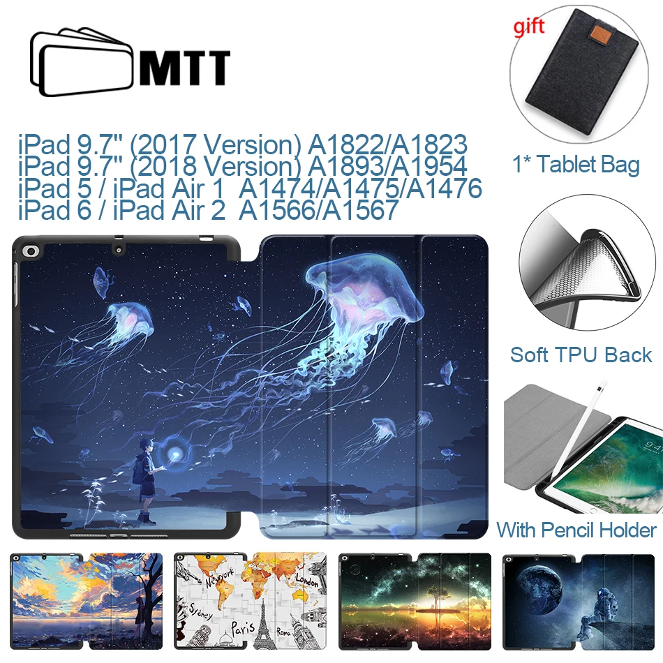 Мягкий чехол MTT из ТПУ для iPad 9 7 дюйма 2017 2018 флип подставка искусственной кожи