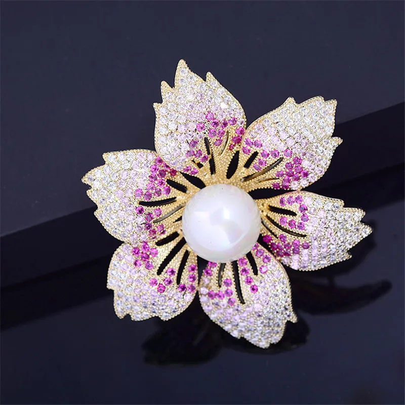 Fashion Flower Brooches Pins bijoux Korea Trendy AAA Cubic Zirconia Corsage Romantic Elegant Bloom Bouttoniere Wedding Jewelry
Fashion Flower Brooches Pins bijoux Korea Trendy AAA Cubic Zirconia Corsage Romantic Elegant Bloom Bouttoniere Wedding Jewelry