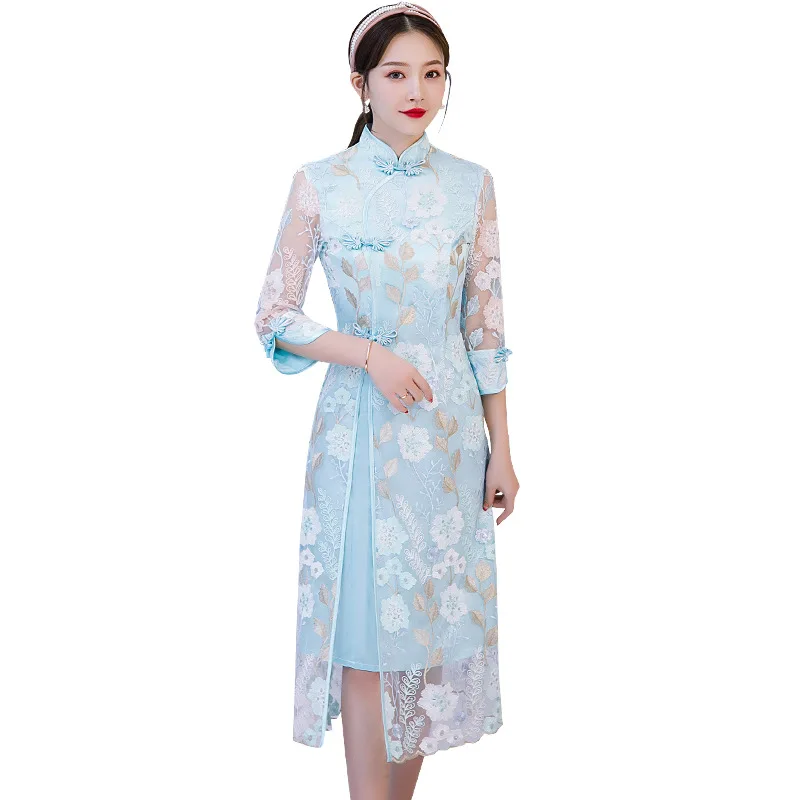 Big Size 3XL 4XL Summer Cheongsam Traditional Chinese Style Women Button Qipao Classic Mandarin Collar Party Dress Vestidos
Big Size 3XL 4XL Summer Cheongsam Traditional Chinese Style Women Button Qipao Classic Mandarin Collar Party Dress Vestidos