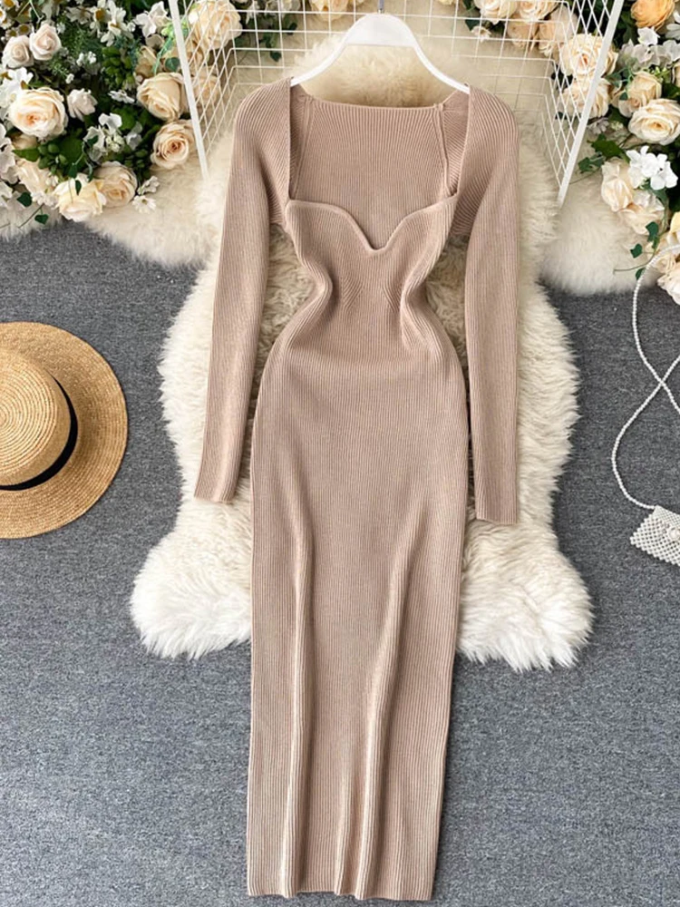 Sexy low-neck leaky clavicle stretch knit dress vestidos elegantes para mujer robe femme vestidos de mujer casual плать
Sexy low-neck leaky clavicle stretch knit dress vestidos elegantes para mujer robe femme vestidos de mujer casual плать