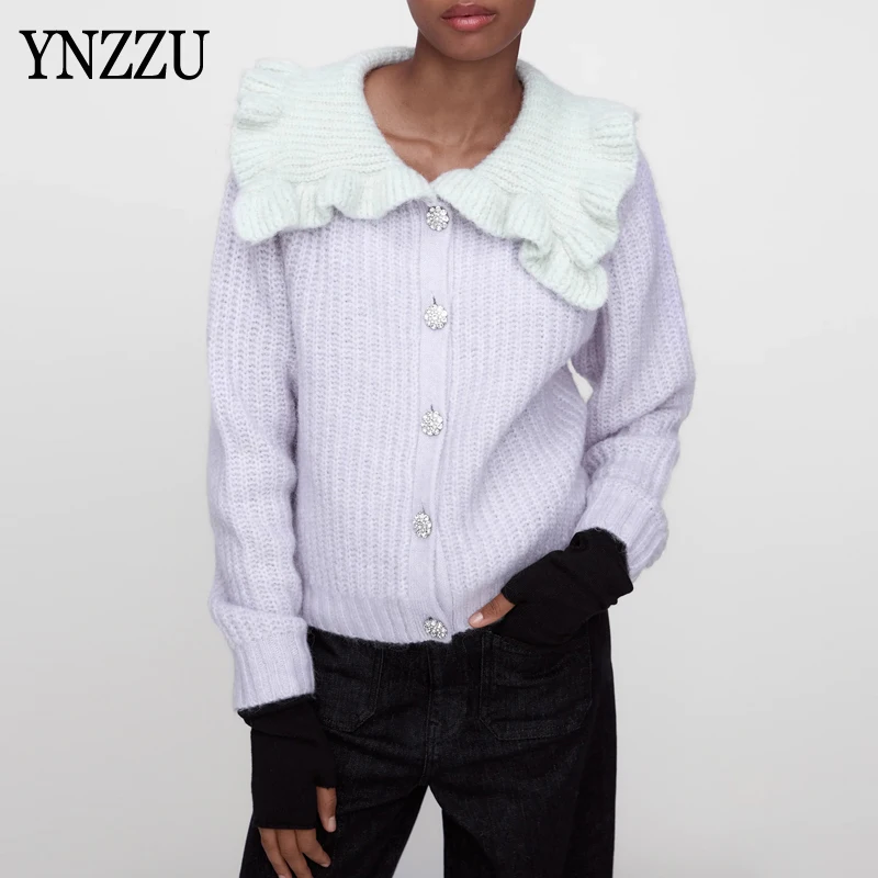Fashion Women Peter pan collar Short Cardigan Spring Autumn Female Long sleeve Knitted sweater Patchwork Vintage Top YNZZU 1O006
Fashion Women Peter pan collar Short Cardigan Spring Autumn Female Long sleeve Knitted sweater Patchwork Vintage Top YNZZU 1O006