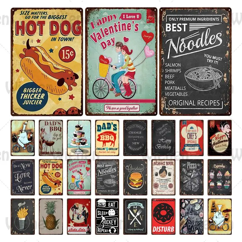 Metal Sign Tin Plaque Vintage BBQ Fast Food Hamburger Cake Hot Dog Metal Iron Sheet Painting Barbecue Diner Kitchen Wall Decor
Metal Sign Tin Plaque Vintage BBQ Fast Food Hamburger Cake Hot Dog Metal Iron Sheet Painting Barbecue Diner Kitchen Wall Decor