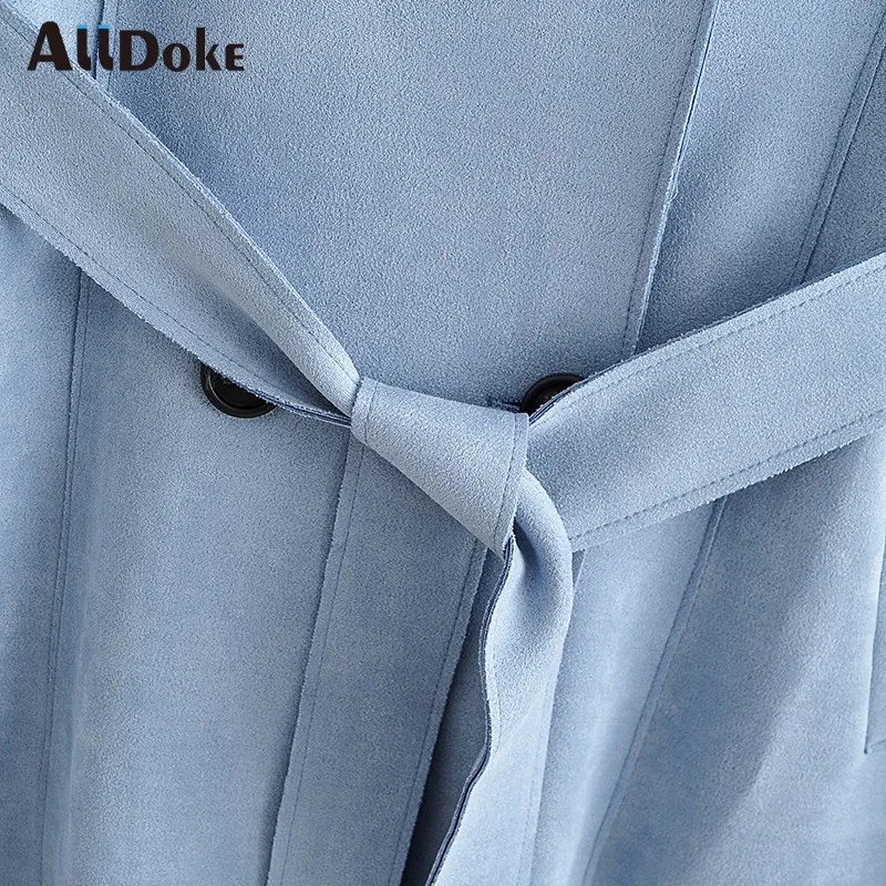Alldoke Women Suede Leathe Coat Spring Autumn Double Breasted Sashes Bow Long Sleeve Slim Windbreaker Woman Casual Long Coats
Alldoke Women Suede Leathe Coat Spring Autumn Double Breasted Sashes Bow Long Sleeve Slim Windbreaker Woman Casual Long Coats