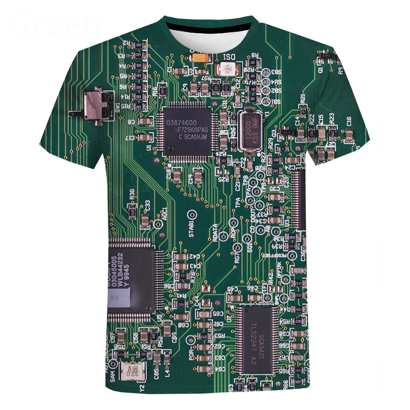 Electronic chip hip-hop T-shirt for men and women 3D machine printing oversized T-shirt Harajuku style summer short burst
Electronic chip hip-hop T-shirt for men and women 3D machine printing oversized T-shirt Harajuku style summer short burst