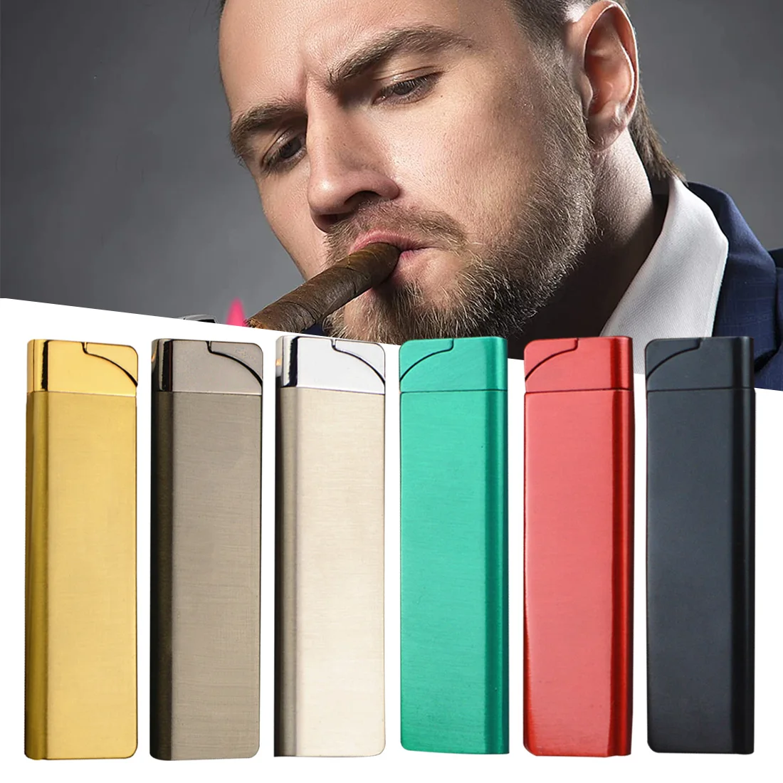 Torch Turbo Windproof Pipe Lighter Ultra-Thin Compact Metal Long Stripe Jet Straight Fire Gas Butane Cigarettes Pocket Lighters
Torch Turbo Windproof Pipe Lighter Ultra-Thin Compact Metal Long Stripe Jet Straight Fire Gas Butane Cigarettes Pocket Lighters