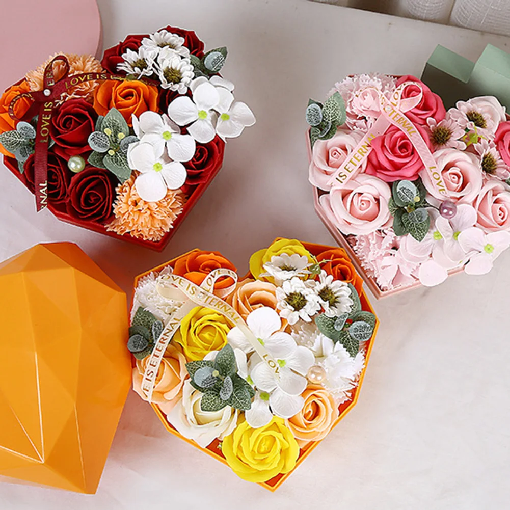 Handmade Scented Rose Soap PVC Heart Shape Box Bath Body Flower Soap Set Gilded Basket For Valentine Wedding Christmas Gift
Handmade Scented Rose Soap PVC Heart Shape Box Bath Body Flower Soap Set Gilded Basket For Valentine Wedding Christmas Gift