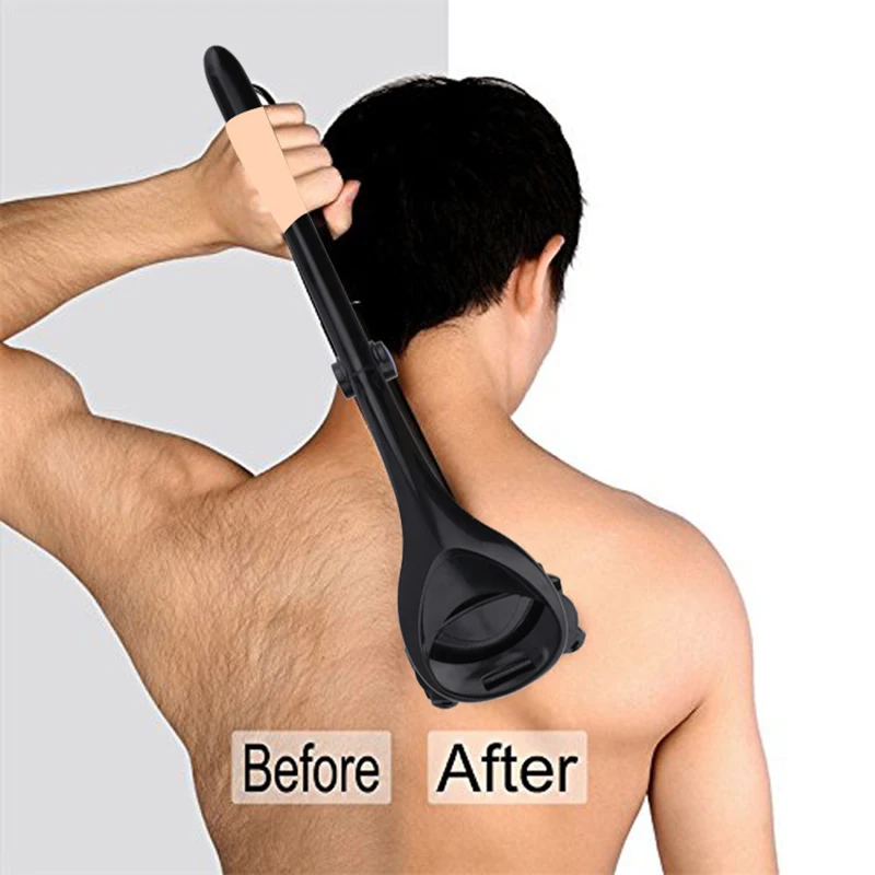 Men Two Head Blade Back Hair Shaver Trimmer Whole Body Leg Hair Razor Long Handle Hair Removal Razors Tool Black
Men Two Head Blade Back Hair Shaver Trimmer Whole Body Leg Hair Razor Long Handle Hair Removal Razors Tool Black