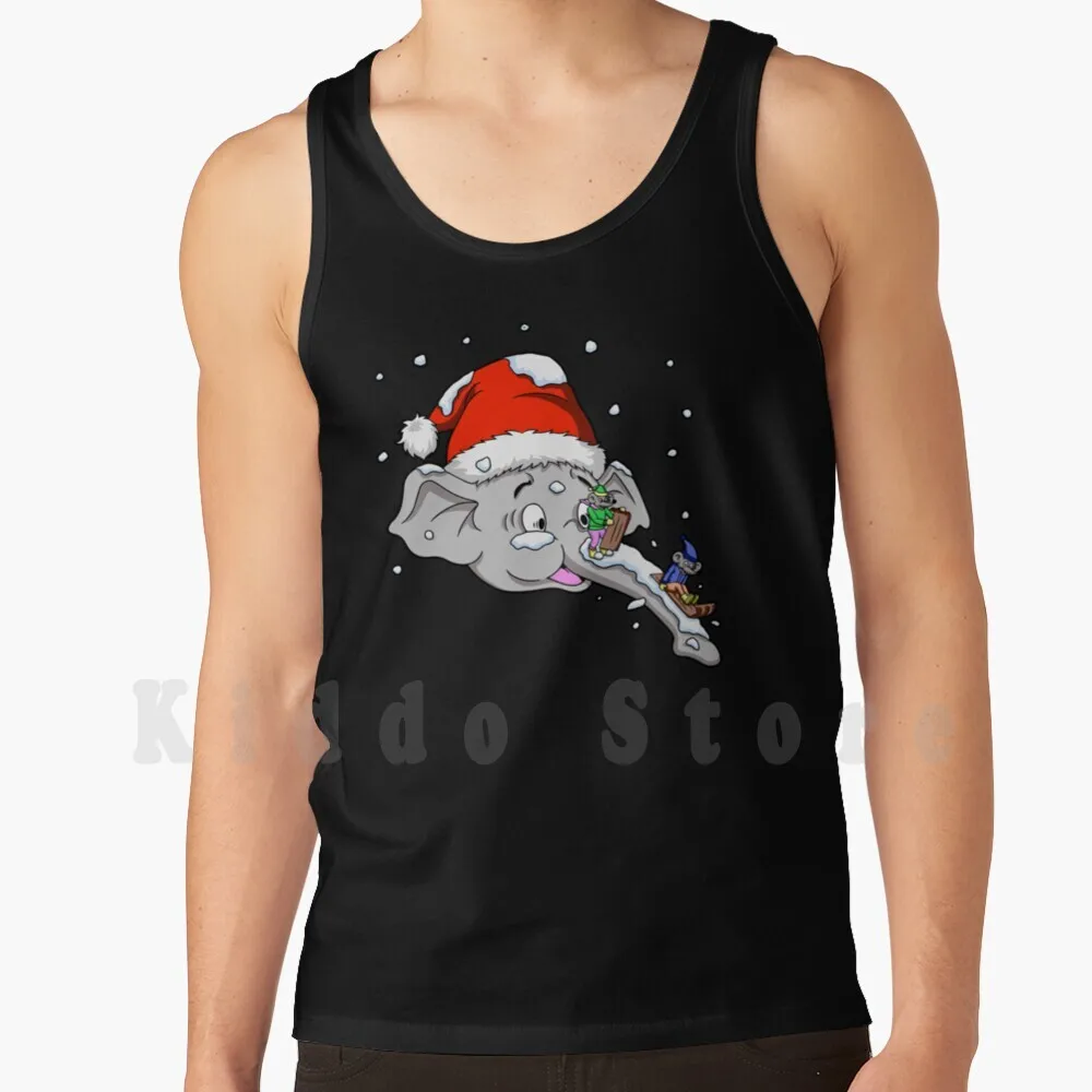 Elephant Trunk As Sled Track Tank Tops Vest 100% Cotton Dwarf Monkey Christmas Santa Claus Eve Xmas Winter December
Elephant Trunk As Sled Track Tank Tops Vest 100% Cotton Dwarf Monkey Christmas Santa Claus Eve Xmas Winter December