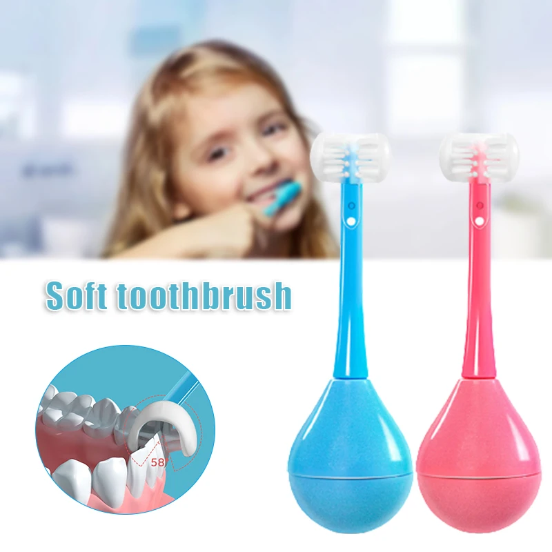 Kids Toothbrush Training Brush 3-sided Tooth-hugging Toothbrush Tumbler Design Soft Silicone Bristles For Toddler
Kids Toothbrush Training Brush 3-sided Tooth-hugging Toothbrush Tumbler Design Soft Silicone Bristles For Toddler