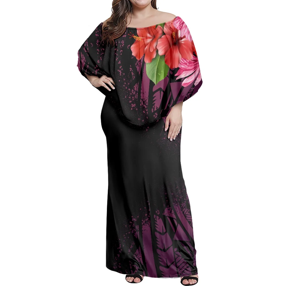 Women's Autumn Elegant Female Vintage dresses Samoa Polynesian Hibiscus Printing Women Ruffle Off-the-Shoulder Sexy Long Dress
Women's Autumn Elegant Female Vintage dresses Samoa Polynesian Hibiscus Printing Women Ruffle Off-the-Shoulder Sexy Long Dress