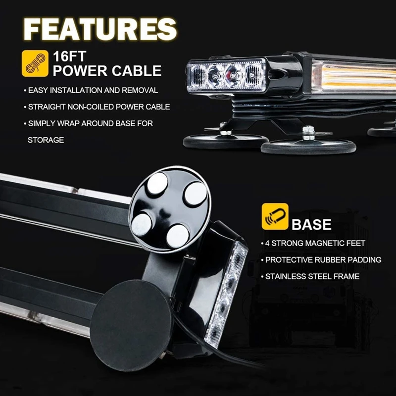 COB LED Light Bar Double-Sided Emergency Warning Signal Ceiling Flashing Light Strong netic Roof Warning Light 
COB LED Light Bar Double-Sided Emergency Warning Signal Ceiling Flashing Light Strong netic Roof Warning Light