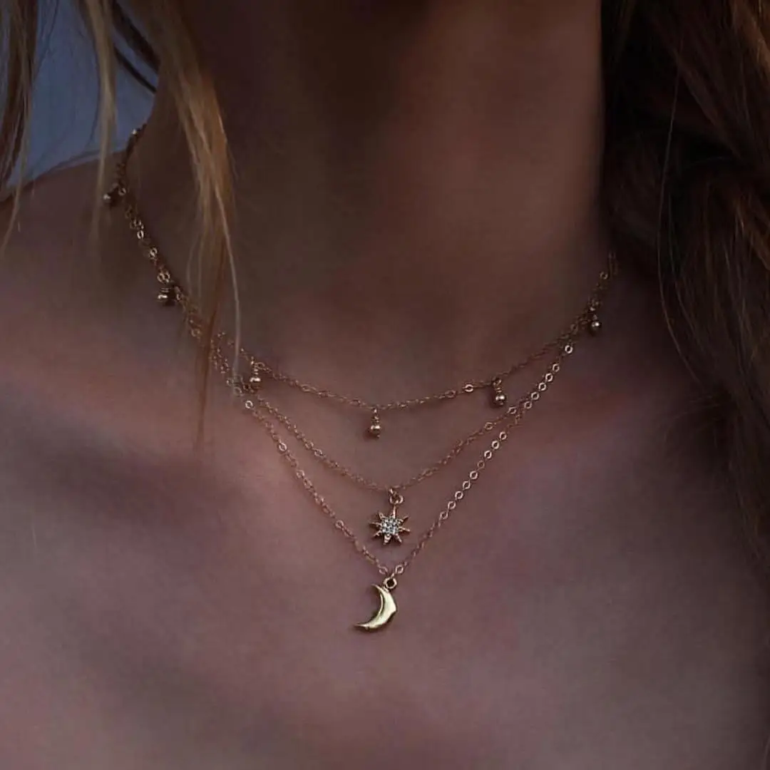 2021 New Barety Drill Star Moon Multi-Storey Ladies Necklace Snake Bone Chain Hot Jewelry A0026
2021 New Barety Drill Star Moon Multi-Storey Ladies Necklace Snake Bone Chain Hot Jewelry A0026