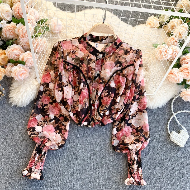 French Floral Blouse Women Turn-down Collar Puff Sleeve Button Tops Spring Autumn Design Korean Sweet Lace Ruffles Blouses
French Floral Blouse Women Turn-down Collar Puff Sleeve Button Tops Spring Autumn Design Korean Sweet Lace Ruffles Blouses