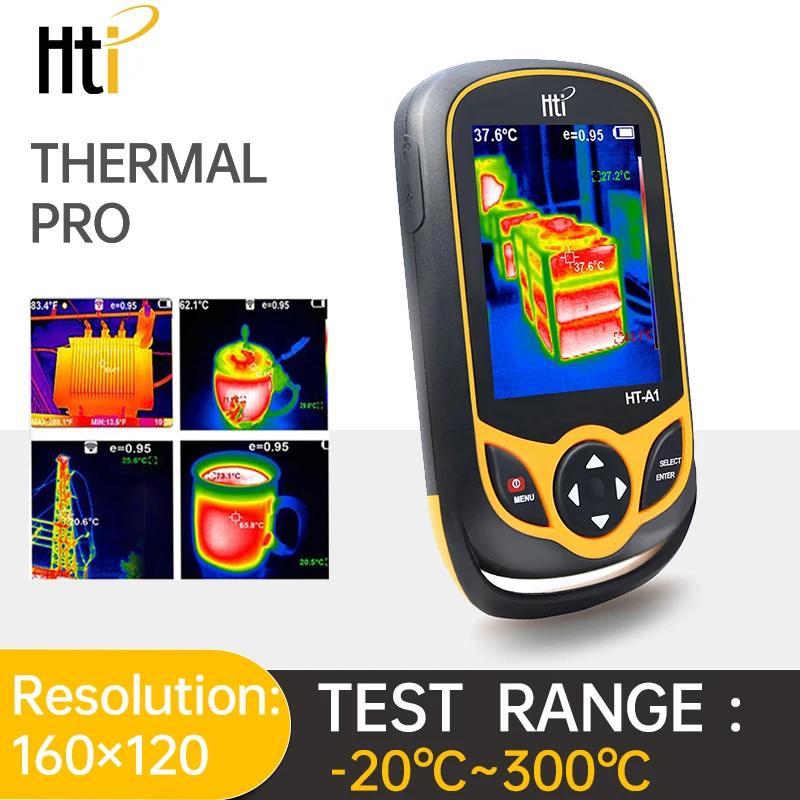 HTI Thermal Imager HT-A1 Infrared Thermal Camera Detector Temperature Meter Measuring Tools Handheld TFT Display Screen Hunt
HTI Thermal Imager HT-A1 Infrared Thermal Camera Detector Temperature Meter Measuring Tools Handheld TFT Display Screen Hunt