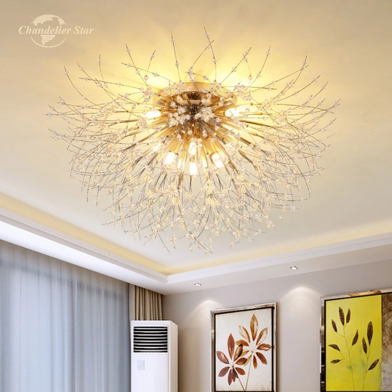 Modern Dandelion LED Ceiling Lights Nordic Gold Chrome Crystal Stainless Steel Chandeliers Bedroom Living Room Lamps Lustre
Modern Dandelion LED Ceiling Lights Nordic Gold Chrome Crystal Stainless Steel Chandeliers Bedroom Living Room Lamps Lustre
