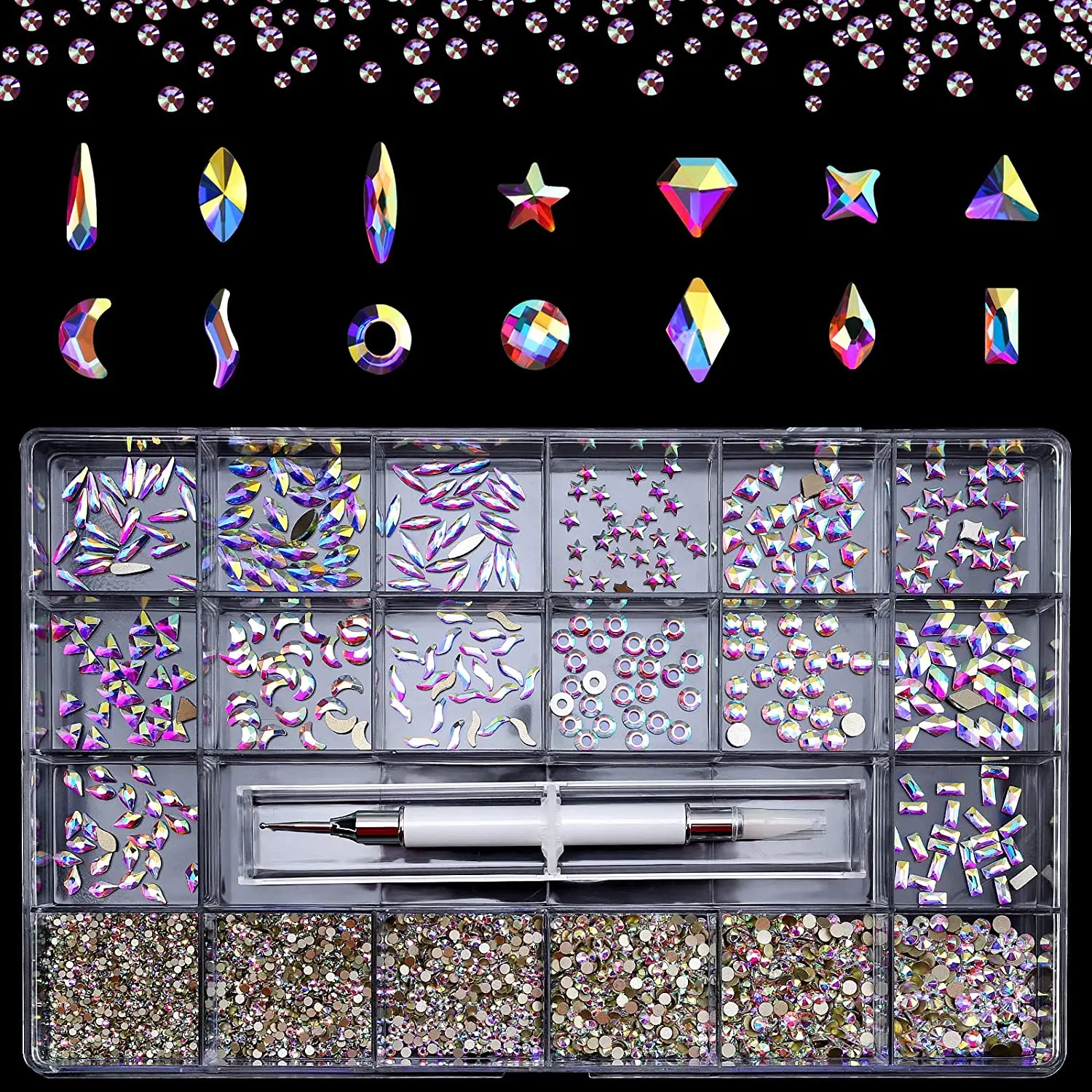 21 Grid Crystal Nail Rhinestones for DIY Manicure 2021 Fashion Multi-Size Glass Nails Accessories for Art Decoration
21 Grid Crystal Nail Rhinestones for DIY Manicure 2021 Fashion Multi-Size Glass Nails Accessories for Art Decoration