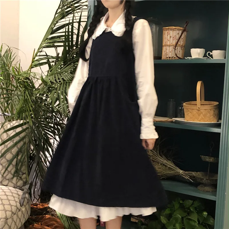 Japanese Harajuku Two Piece Sets Women Loose Long Sleeve Blouses and High Waist Suspenders Long Pleated Dress 2 Piece Outfits
Japanese Harajuku Two Piece Sets Women Loose Long Sleeve Blouses and High Waist Suspenders Long Pleated Dress 2 Piece Outfits