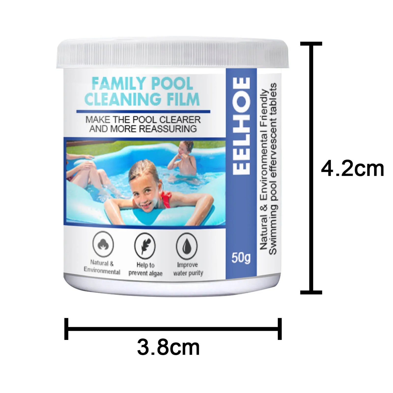 Swimming Pool Cleaning Effervescent Chlorine Tablets Multifunctional Pool Effervescent Chlorine Tablets Swimming Pool Clean 50pc