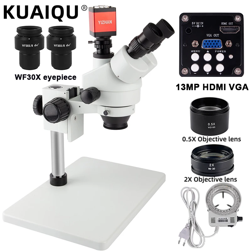 KUAIQU 3.5-270X Continuous Zoom Simul Focal Trinocular Stereo Microscope HDMI VGA Camera adapter Phone Motherboard soldering rep
KUAIQU 3.5-270X Continuous Zoom Simul Focal Trinocular Stereo Microscope HDMI VGA Camera adapter Phone Motherboard soldering rep