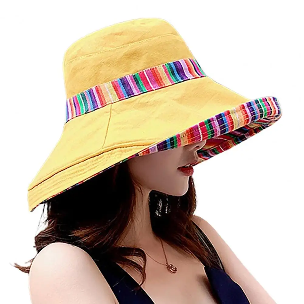 Summer Caps Unique Fisherman Hat Bohemian Style Color Patchwork Double-Sided Cotton Women Sun Shade Bucket Hat for Travel
Summer Caps Unique Fisherman Hat Bohemian Style Color Patchwork Double-Sided Cotton Women Sun Shade Bucket Hat for Travel
