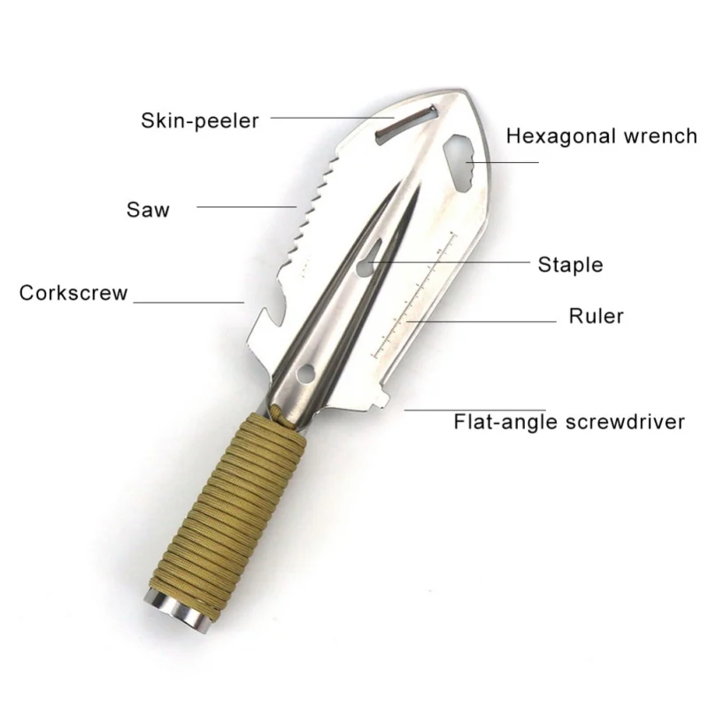 Camping Portable Outdoor Sports Recreation Multifunctional Engineer Shovel Small Shovel Stainless Steel Tools
Camping Portable Outdoor Sports Recreation Multifunctional Engineer Shovel Small Shovel Stainless Steel Tools